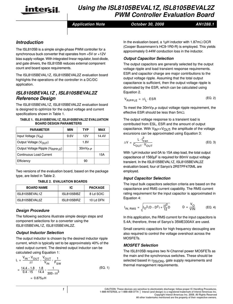 Intersil ISL8105BEVAL1Z User manual Intersil ISL8105BEVAL1Z User manual
