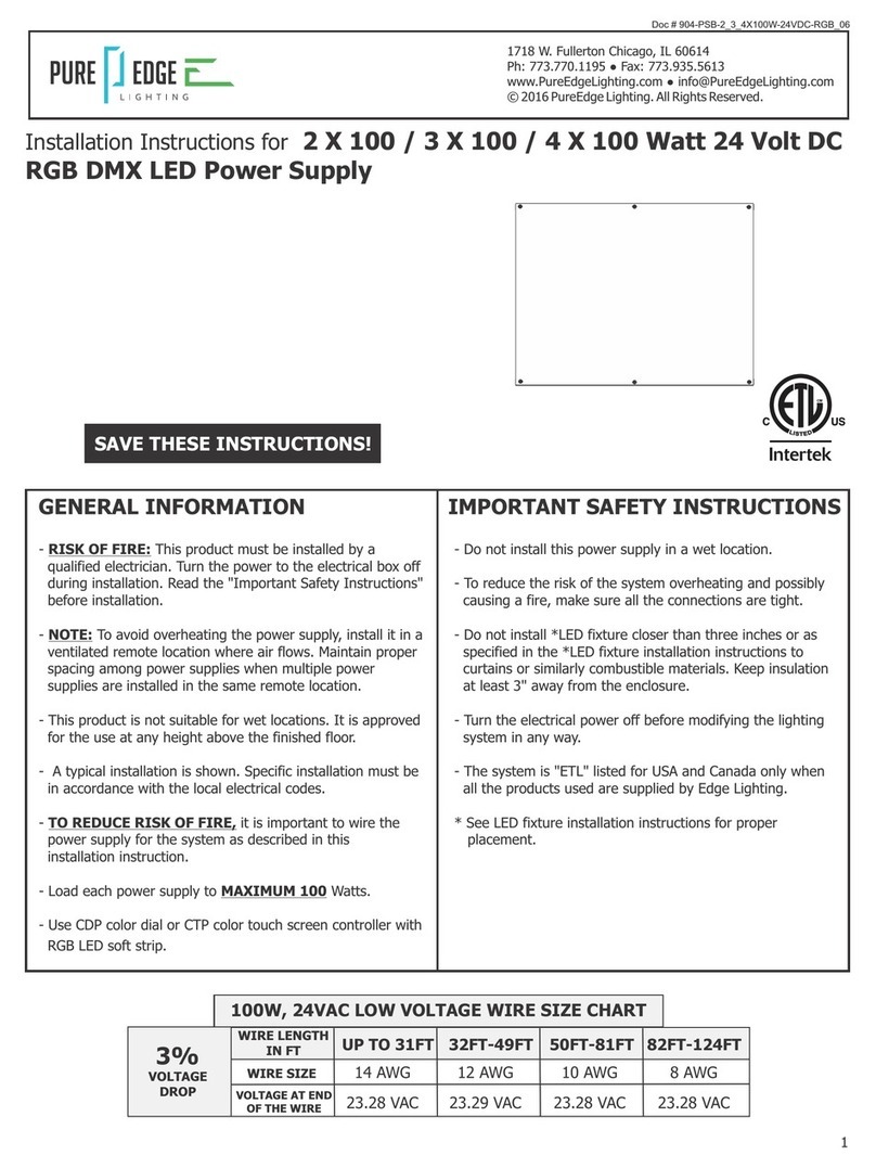 Pure Edge 3 X 100 installation instructions