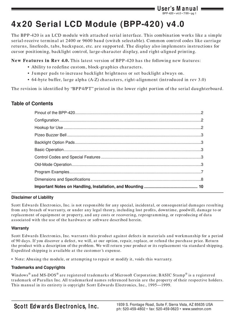 Scott Edwards Electronics BPP-420 user manual
