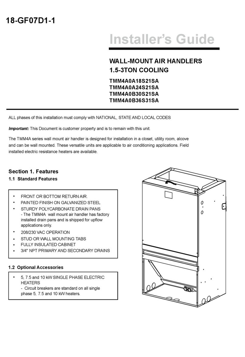 American Standard TMM4A0A18S21SA Installer's guide