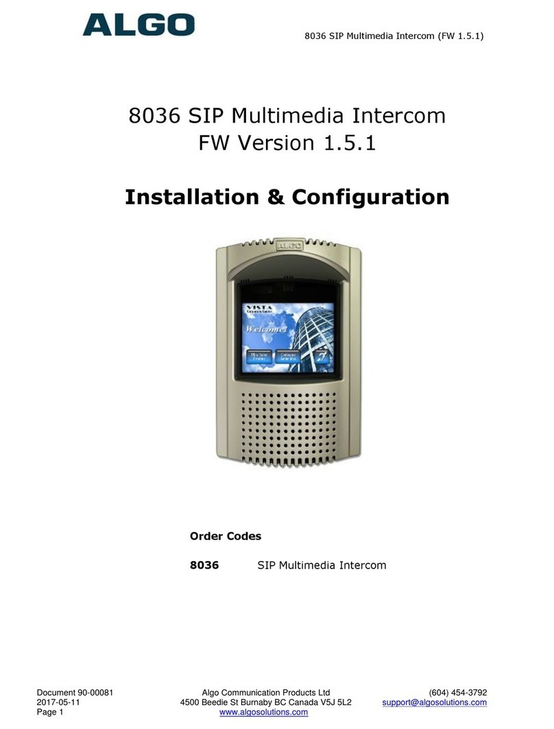 Algo 8036 Installation/configuration