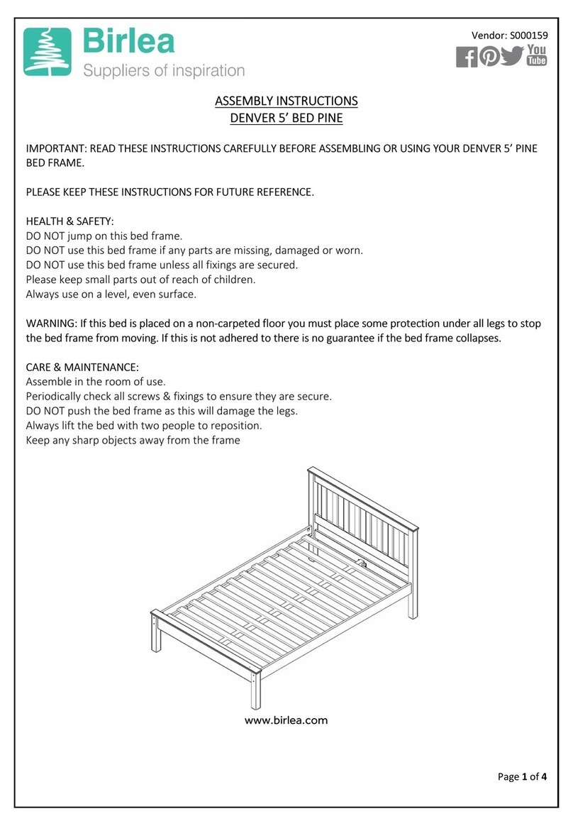 Birlea DENVER 5 BED PINE Assembly instructions