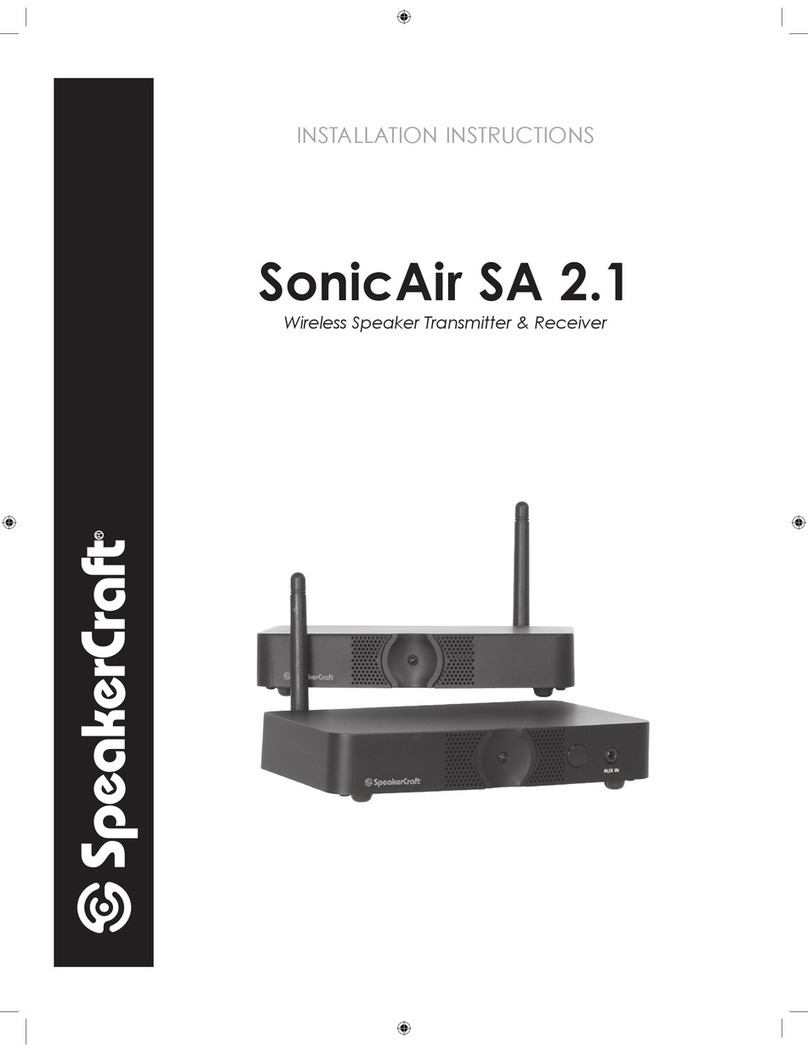 SpeakerCraft SonicAir SA 2.1 installation instructions