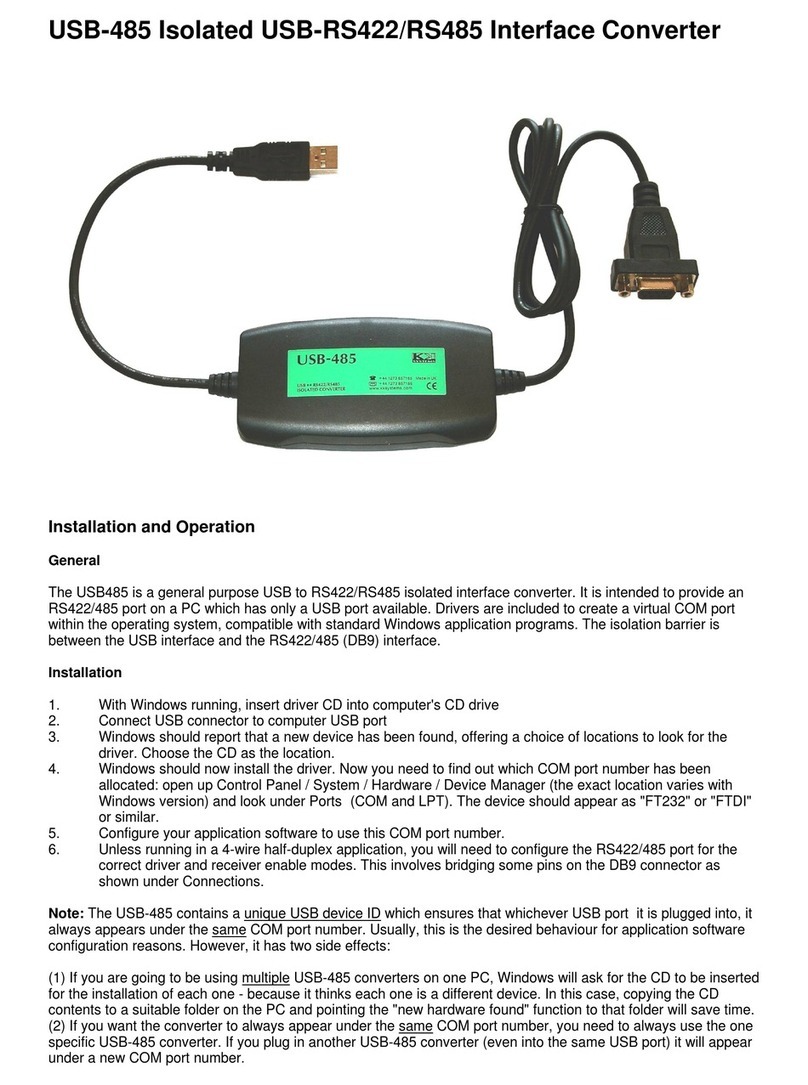 KK Systems USB-485 Installation and operation manual KK Systems USB-485 Installation and operation manual