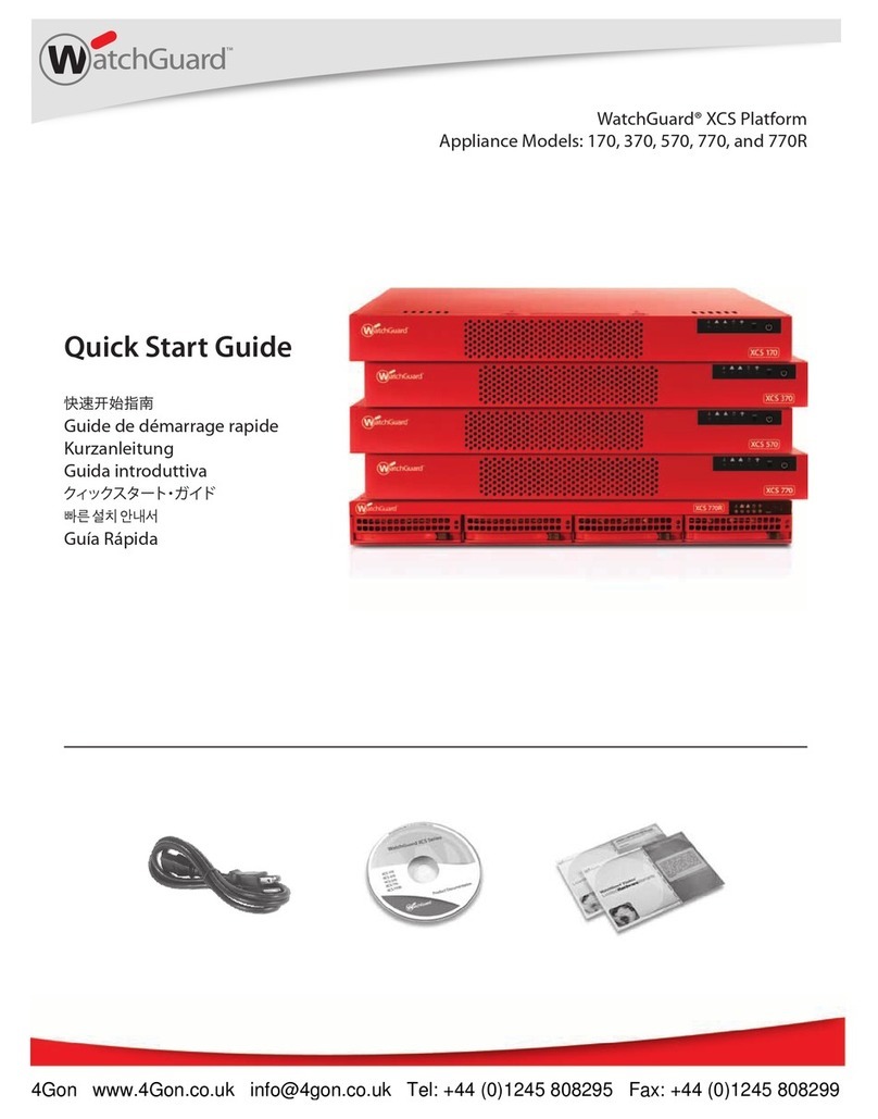 Watchguard WatchGuard XCS 170 User manual