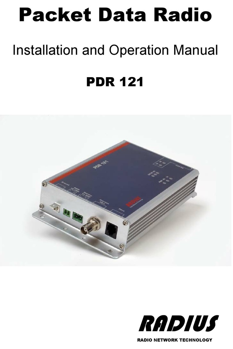 Radius PDR 121 Installation and operation manual