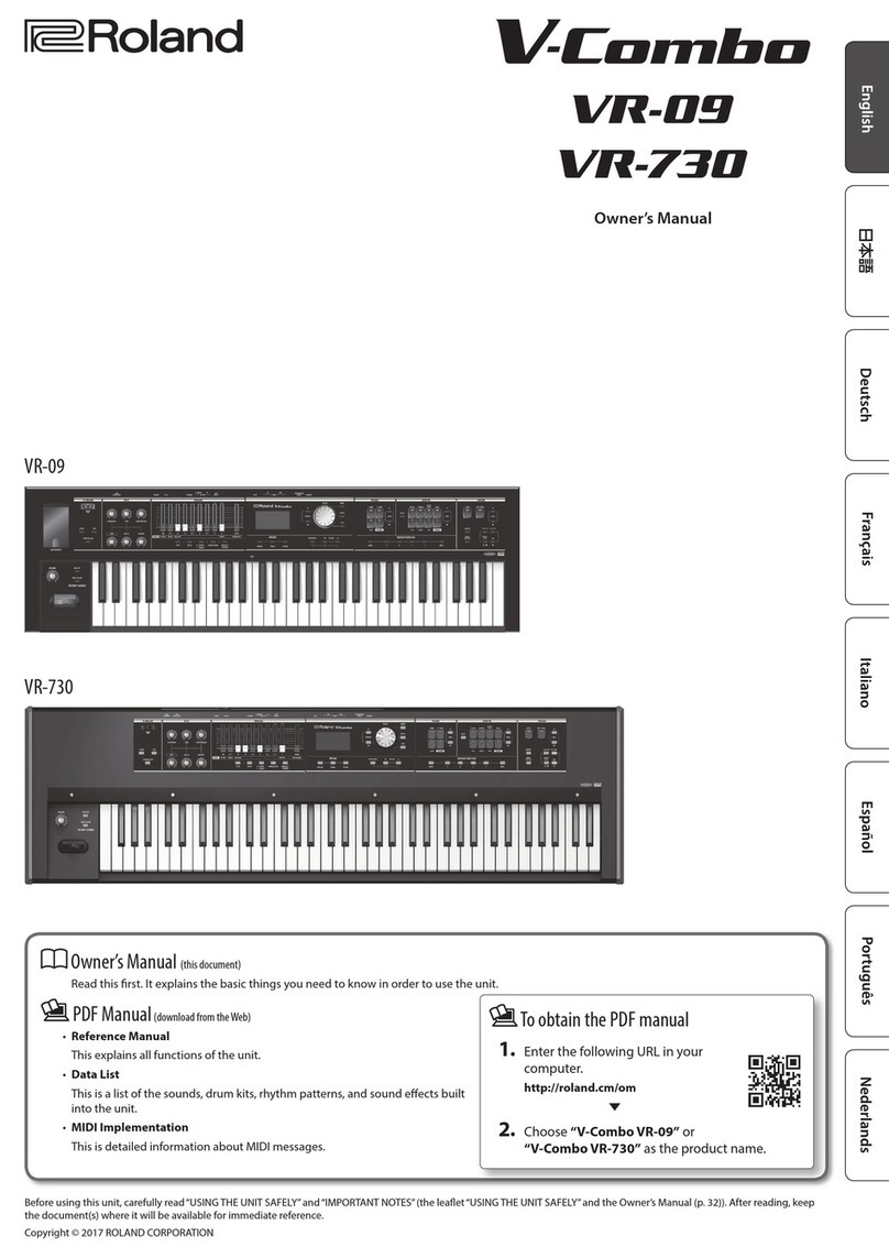 Roland VR-09 Editor User manual