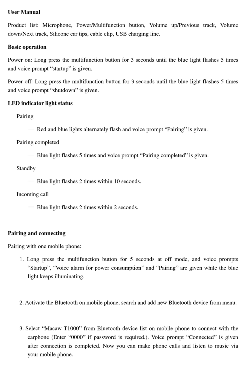 Macaw T1000 user manual