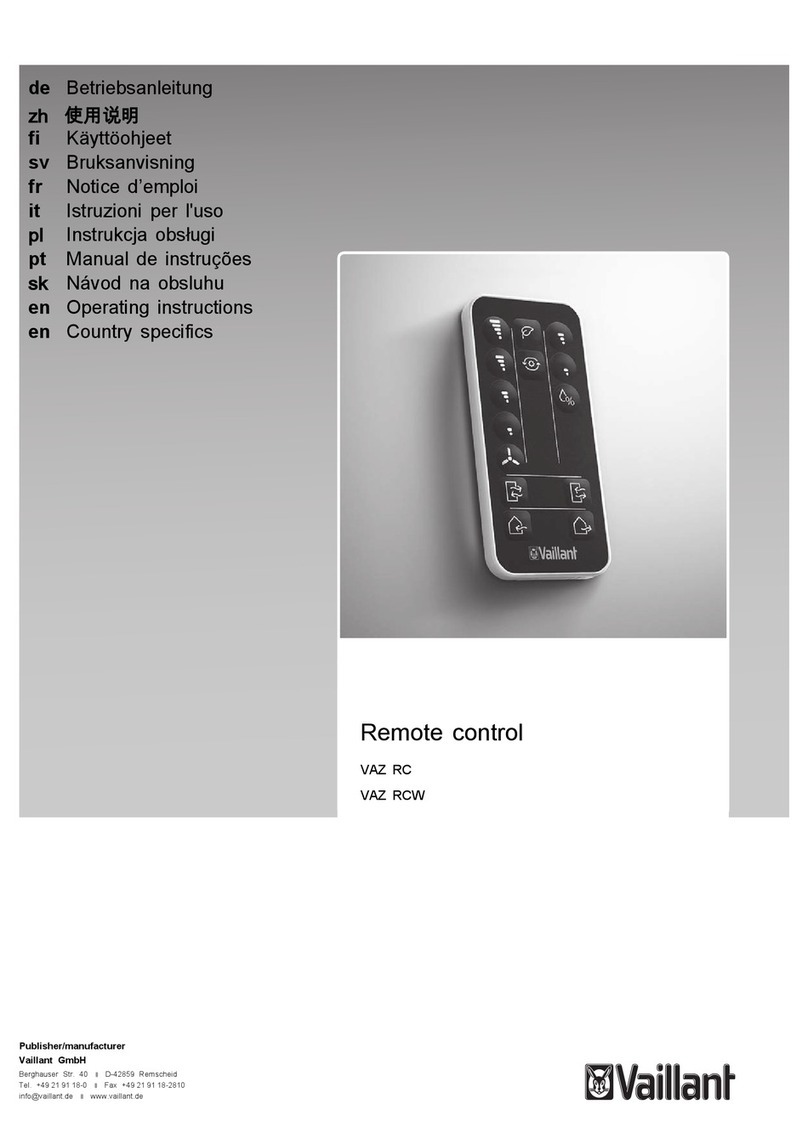 Vaillant VAZ RC operating instructions