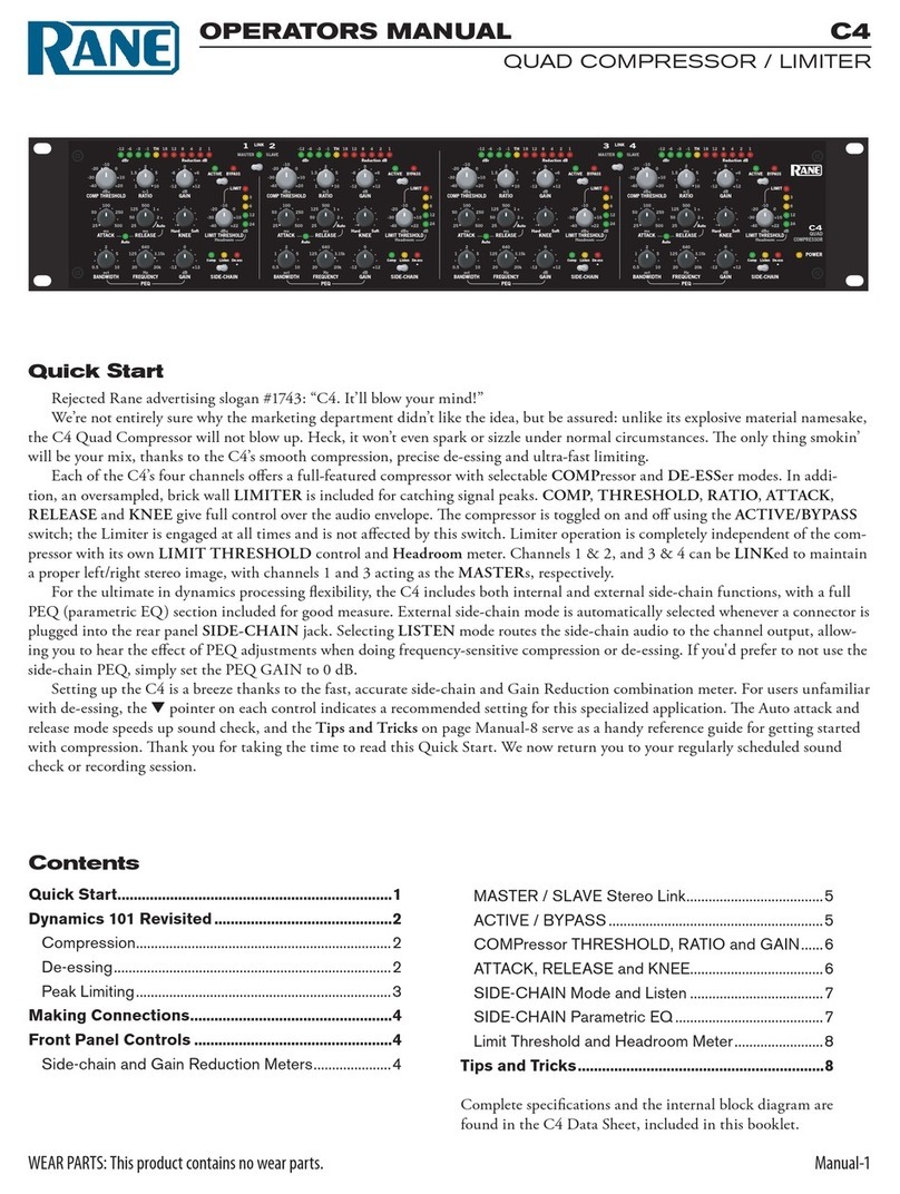 Rane C4 Operator's manual