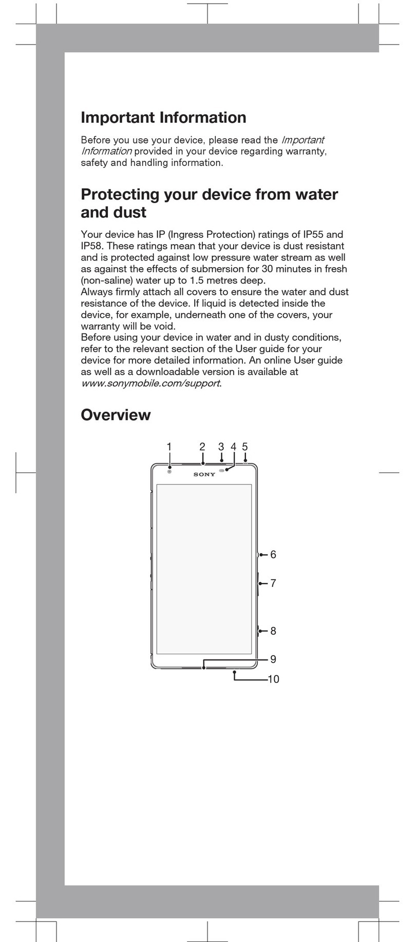 Sony Xperia Z2a Startup guide