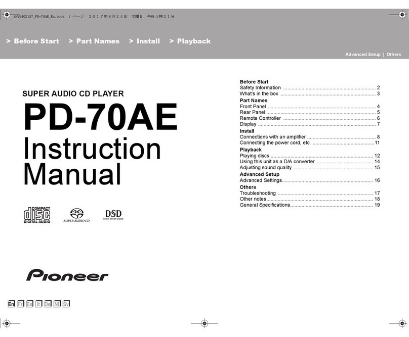 Pioneer PD-70AE User manual Pioneer PD-70AE User manual