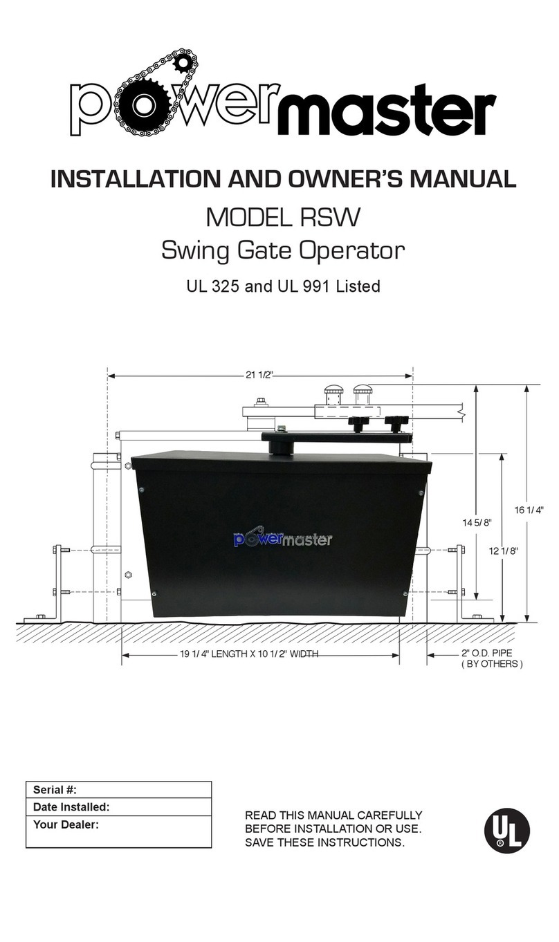 Power Master rsw Installation and owner's manual