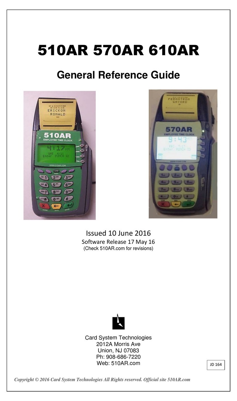 Card System Technologies 510AR General reference guide