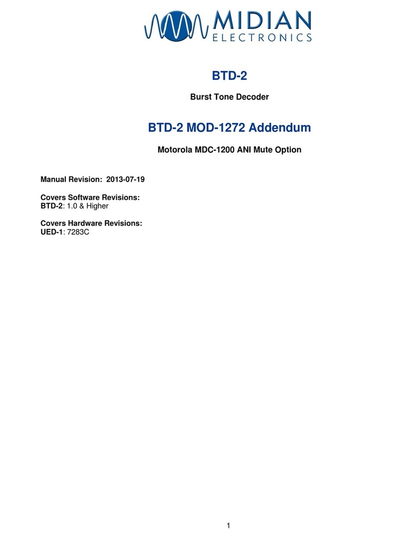 Midian BTD-2 MOD-1272 Addendum User manual Midian BTD-2 MOD-1272 Addendum User manual