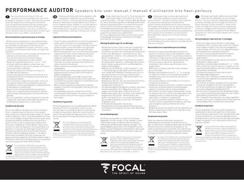 Focal Performance Auditor R-165S2 User manual