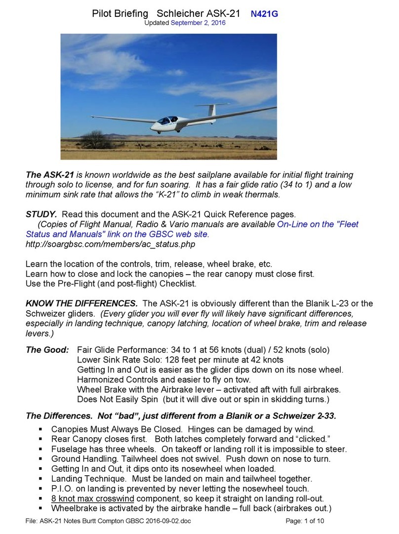 Schleicher ASK 21 Pilot briefing