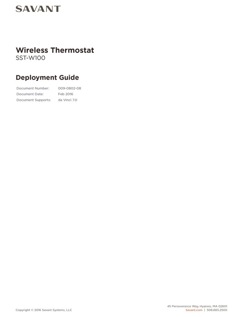 Savant SST-W100 Quick reference guide