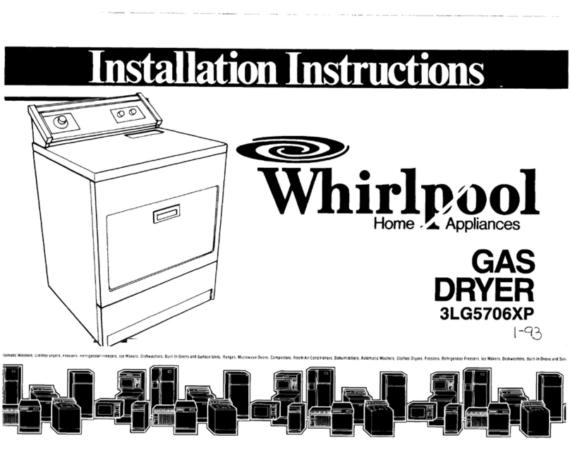 Whirlpool 3LG5706XP installation instructions