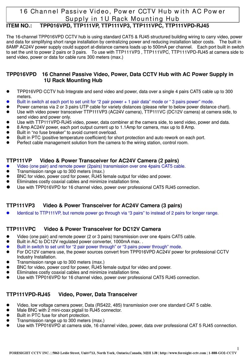 FORESIGHT TPP016VPD user manual