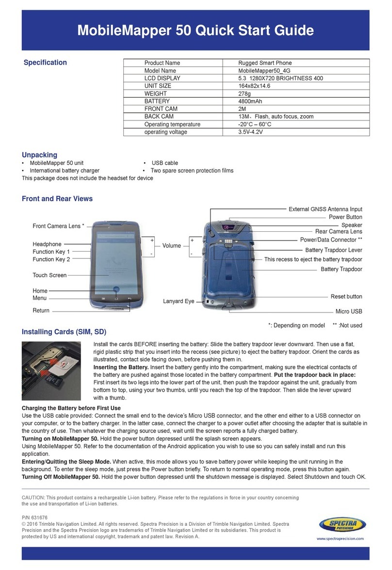 Spectra Precision MobileMapper 50 quick start guide
