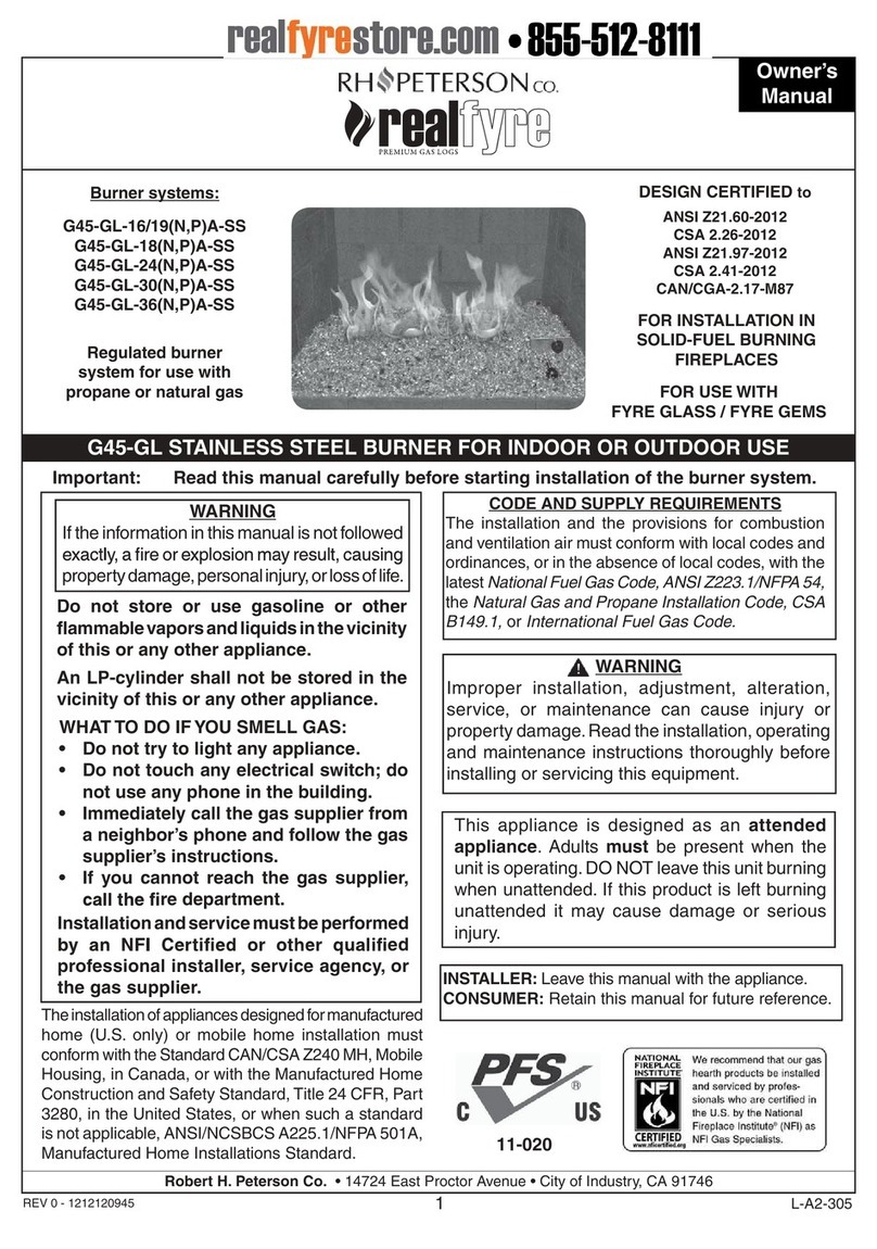 Real Fyre G45-GL-16/19NA-SS owner's manual Real Fyre G45-GL-16/19NA-SS owner's manual