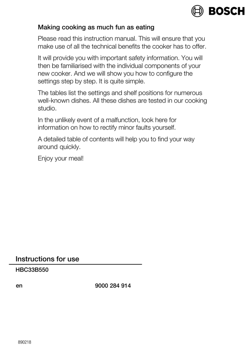 Bosch HBC33B550 User manual
