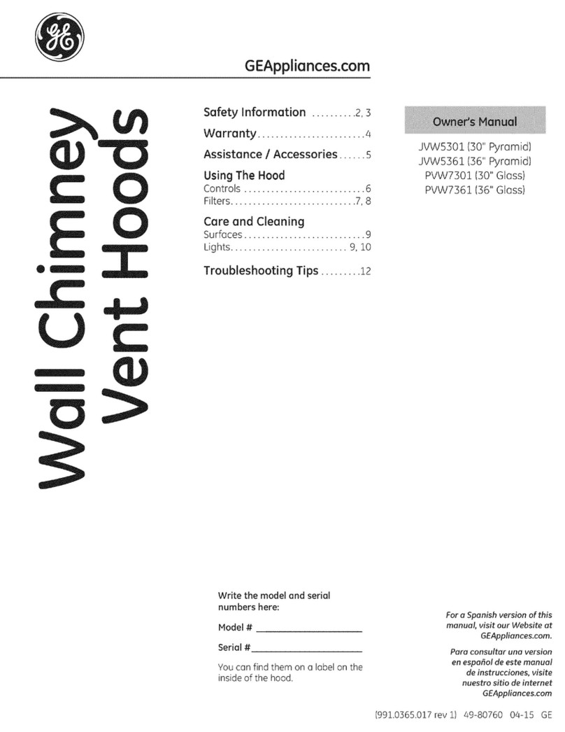 GE PVW7361 User manual