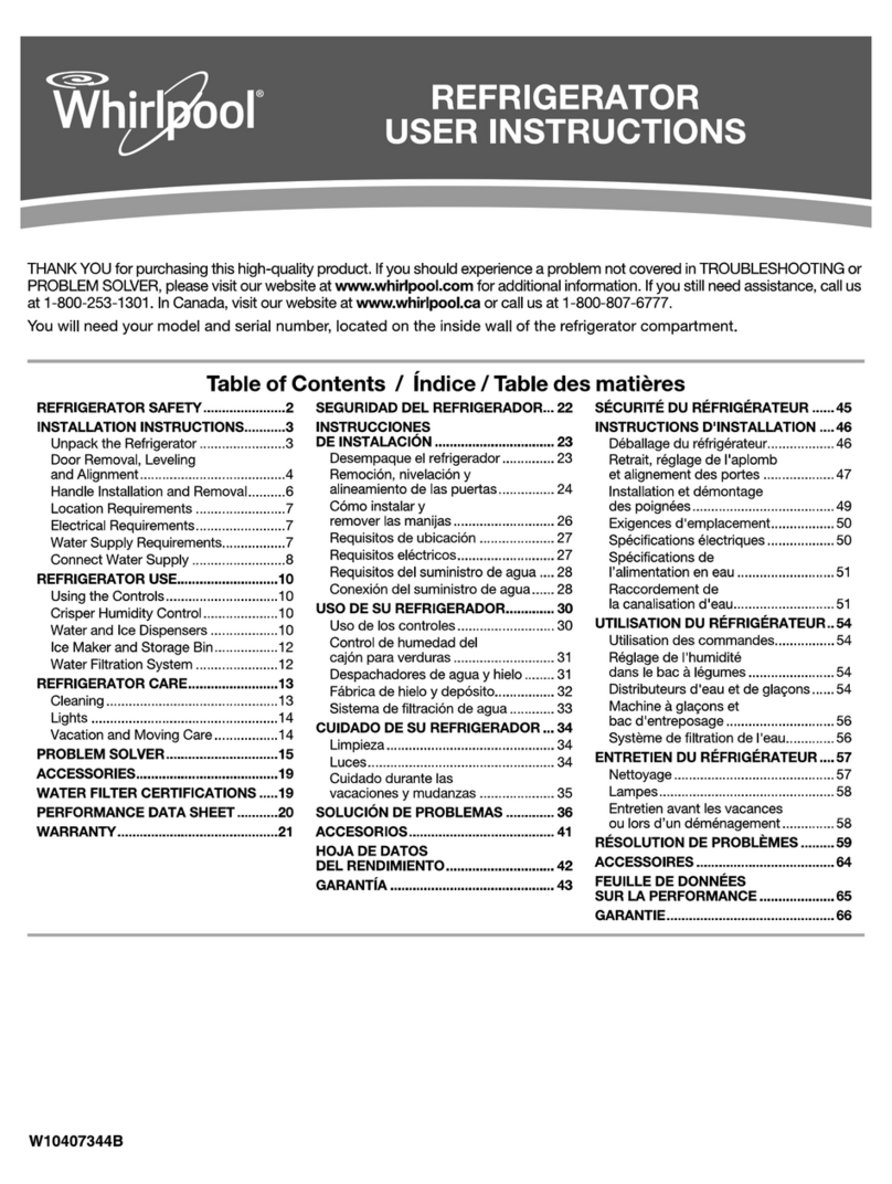 Whirlpool WRS335FDDB User instructions