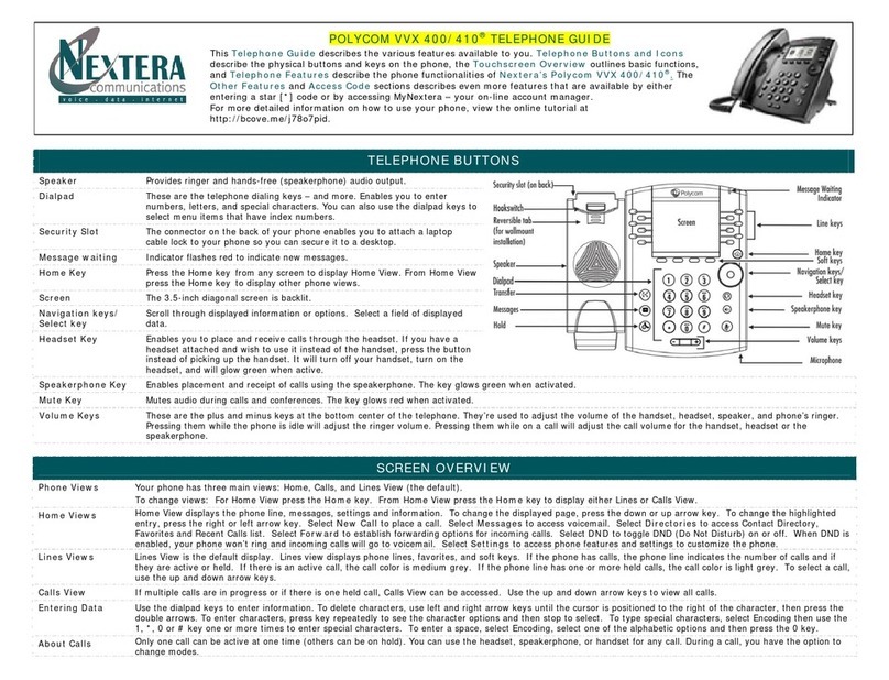 Nextera POLYCOM VVX 400 User manual