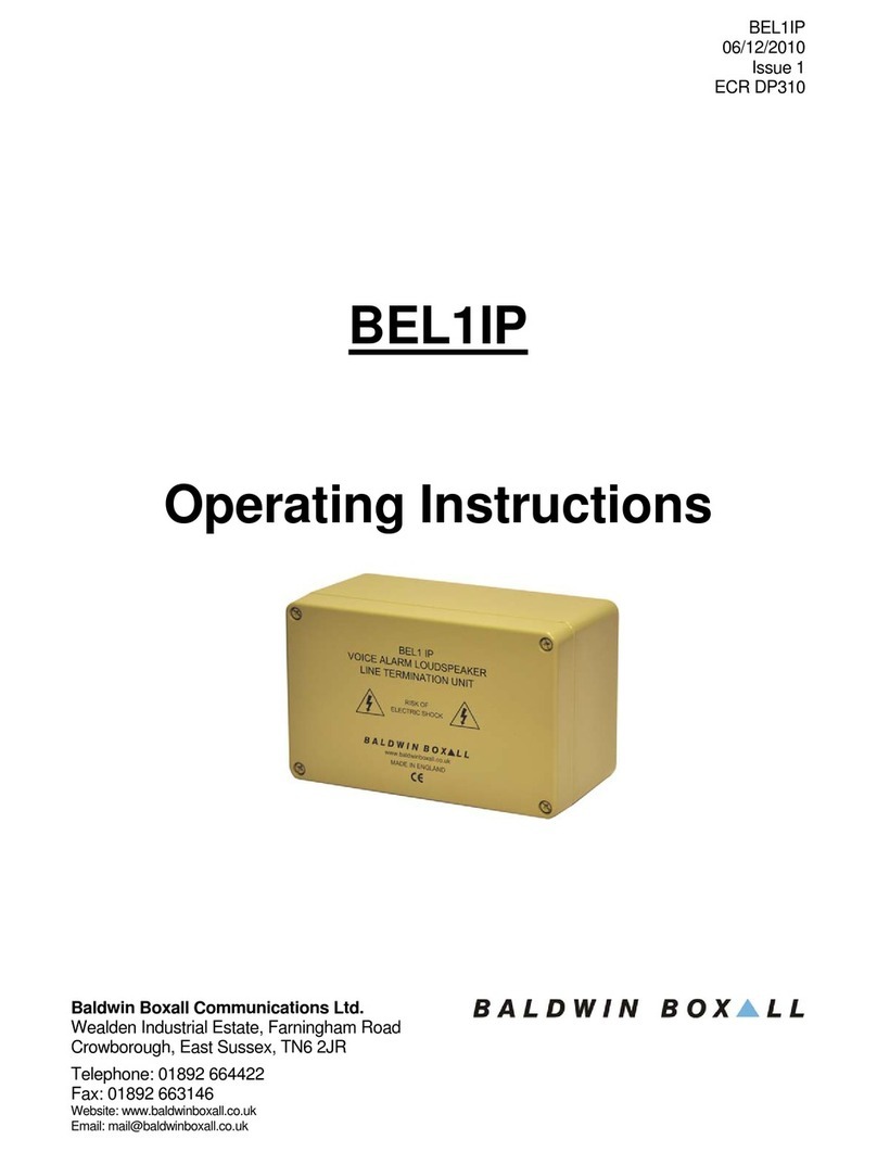 Baldwin Boxall BEL1IP operating instructions