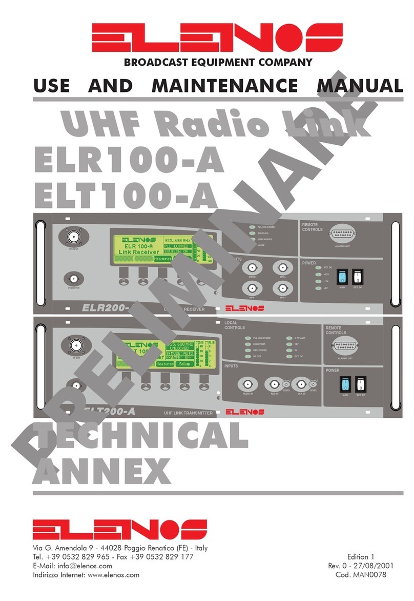 Elenos ELR100-A Use and maintenance manual