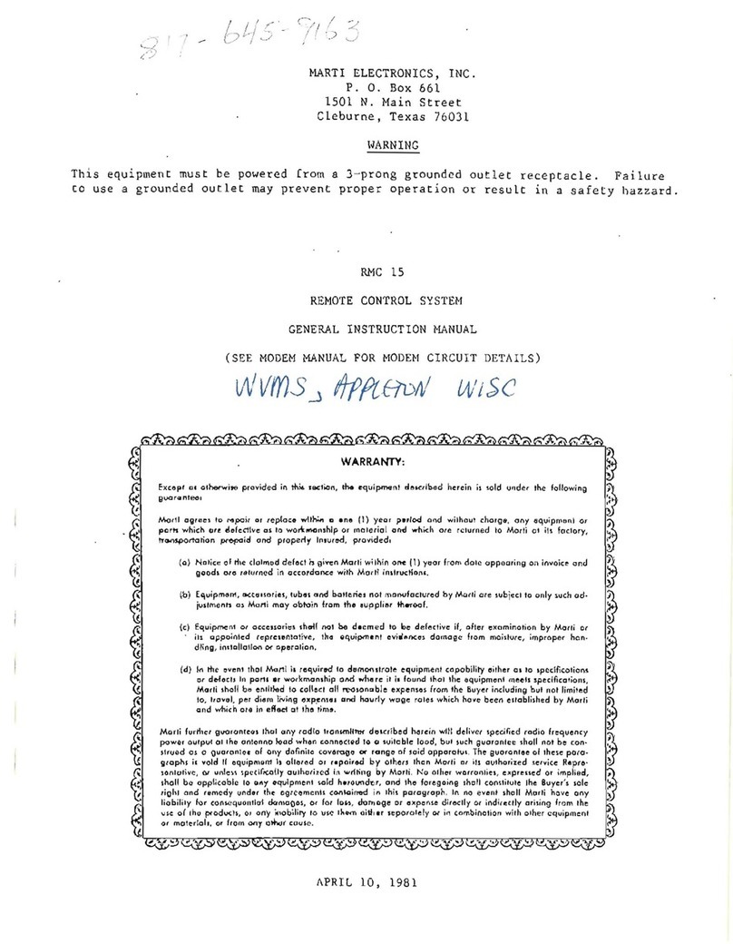 Marti Electronics RMC15 A User manual