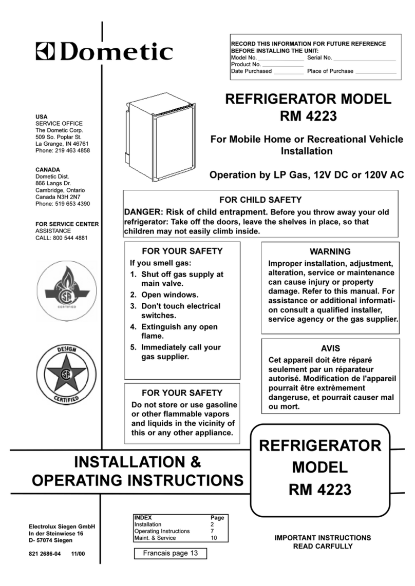 Dometic RM 4223 installation manual
