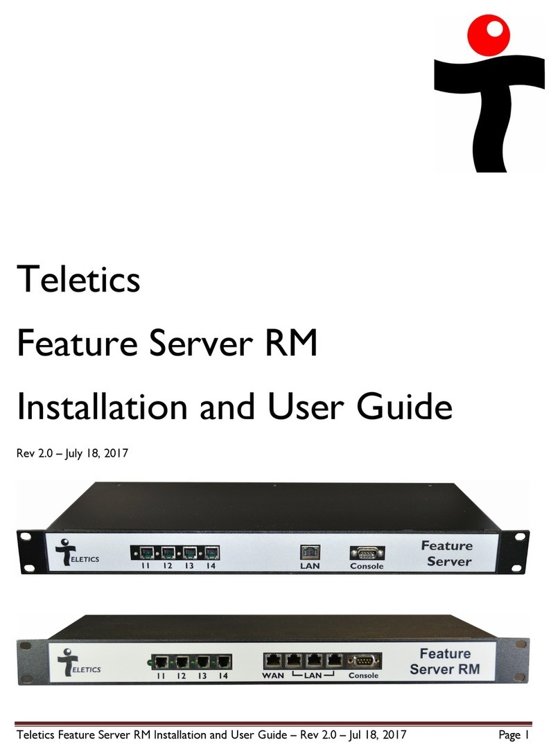 Teletics Feature Server RM Installation and user guide