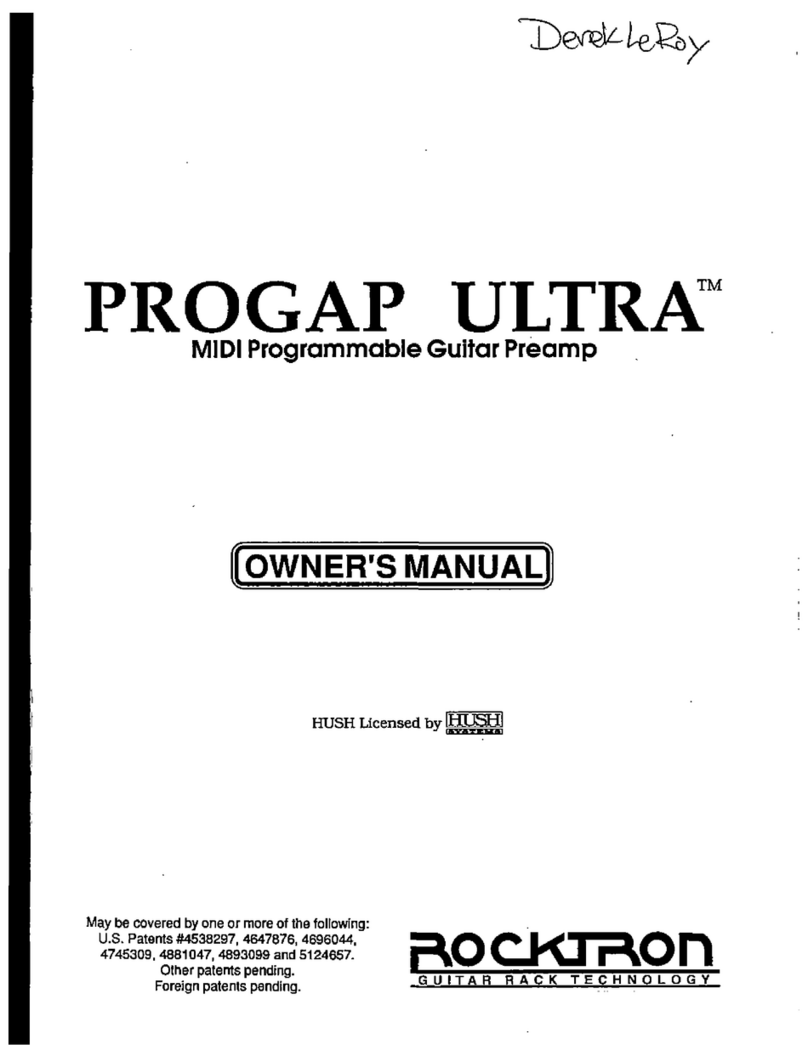Rocktron PROGAP ULTRA owner's manual