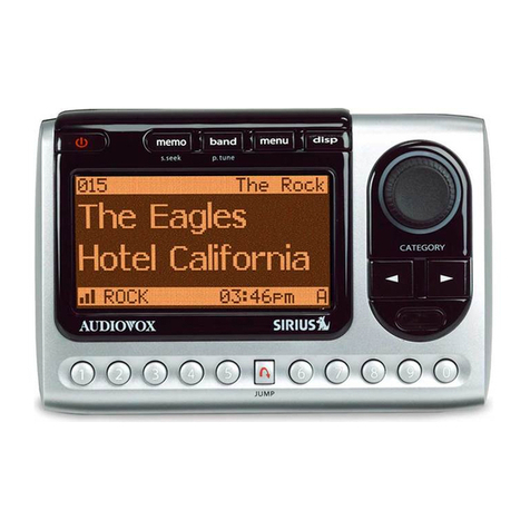 Audiovox Sirius SIR-PNP3 user manual