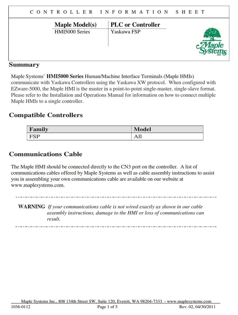 Maple Systems HMI5000 Series Information sheet