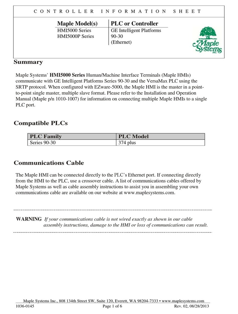 Maple Systems HMI5000P Series Information sheet