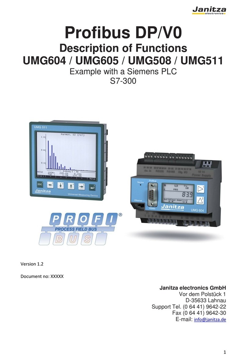 janitza Profibus DP/V0 UMG604 Function manual