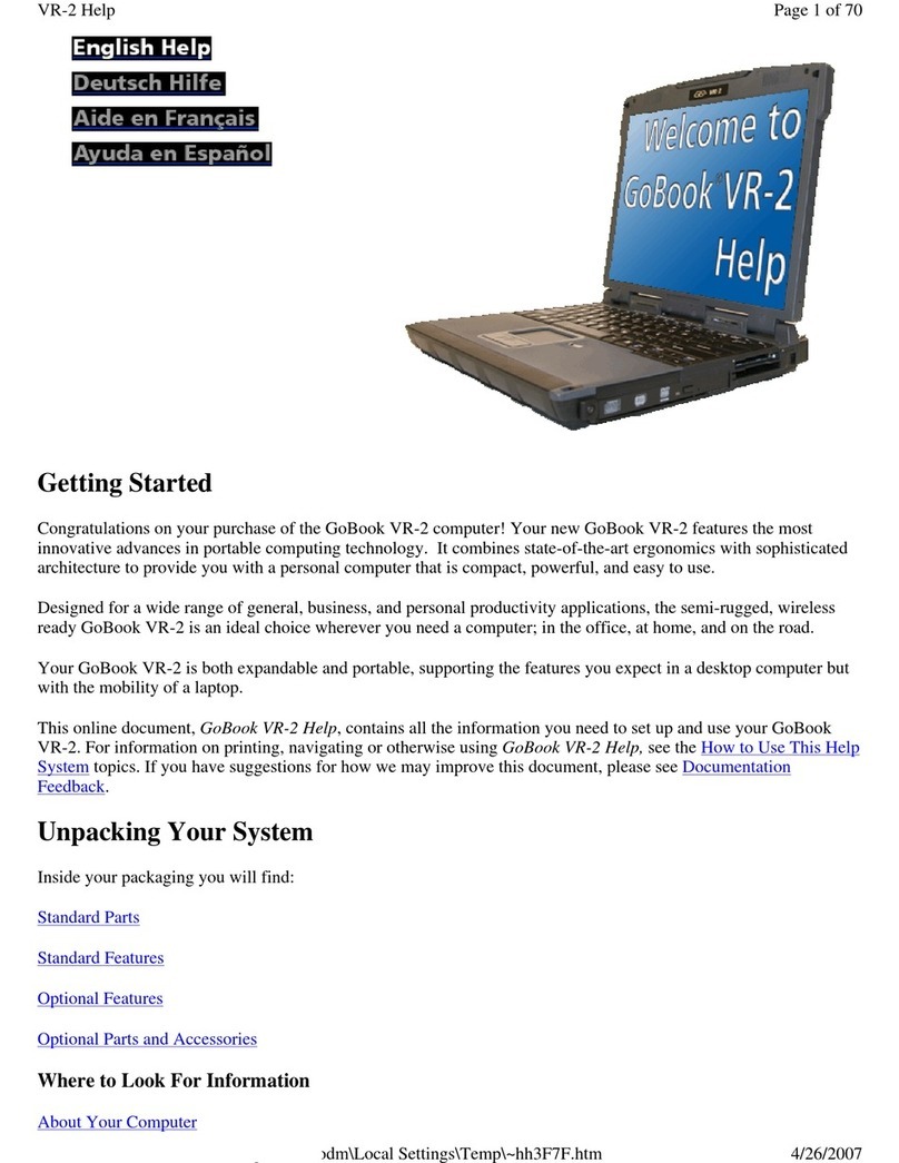 General Dynamics Itronix GoBook VR-2 Reference guide