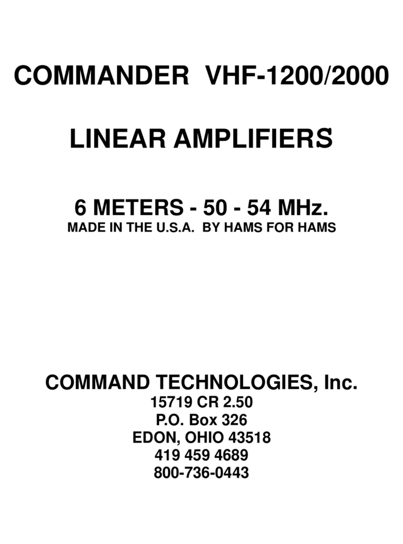 Command Technologies COMMANDER VHF-2000 User manual