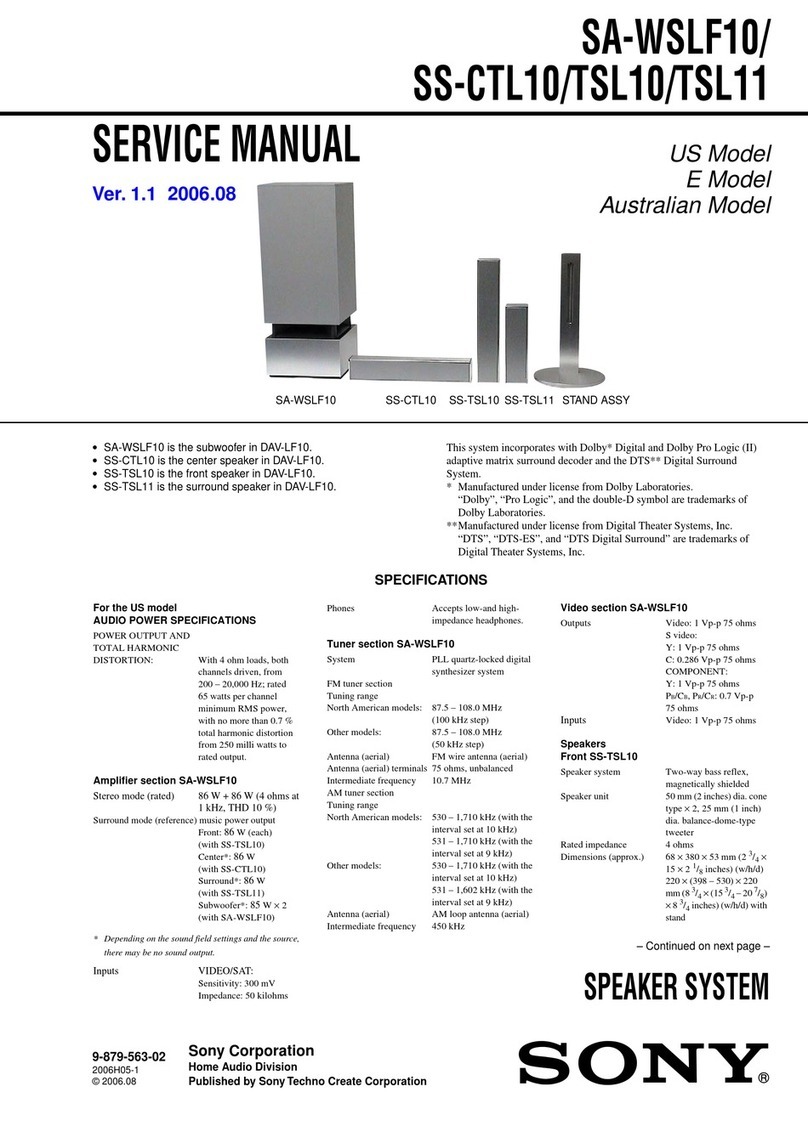 Sony SA-WSLF10 User manual