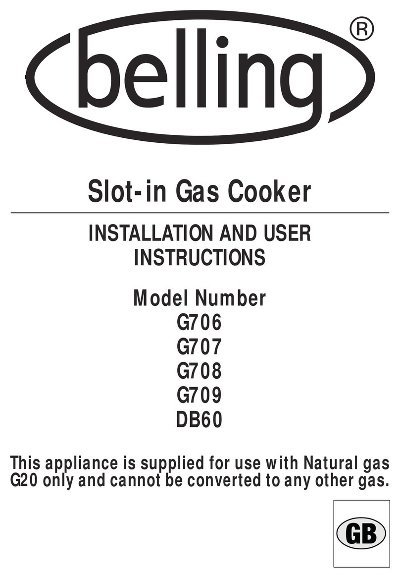 Belling G706 Installation and user instructions