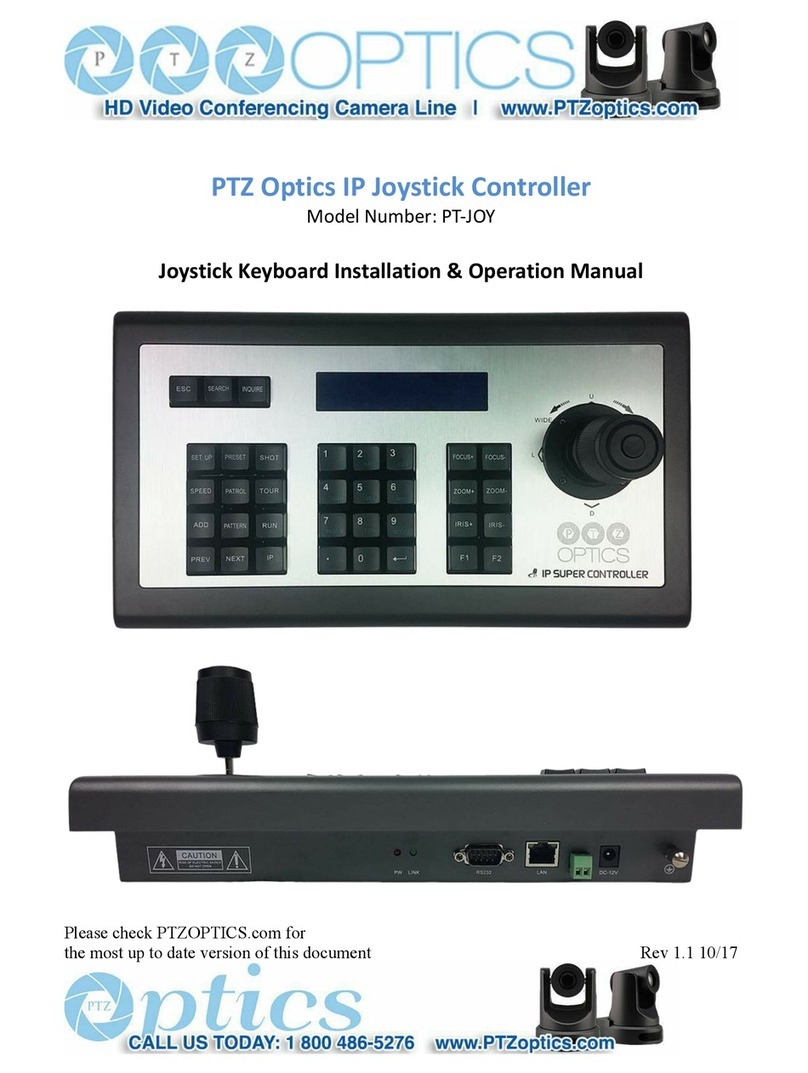PTZOptics PT-JOY Installation & operation manual
