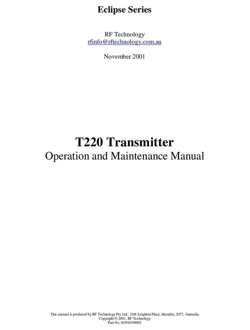 RF Technology T220 Operation and maintenance manual