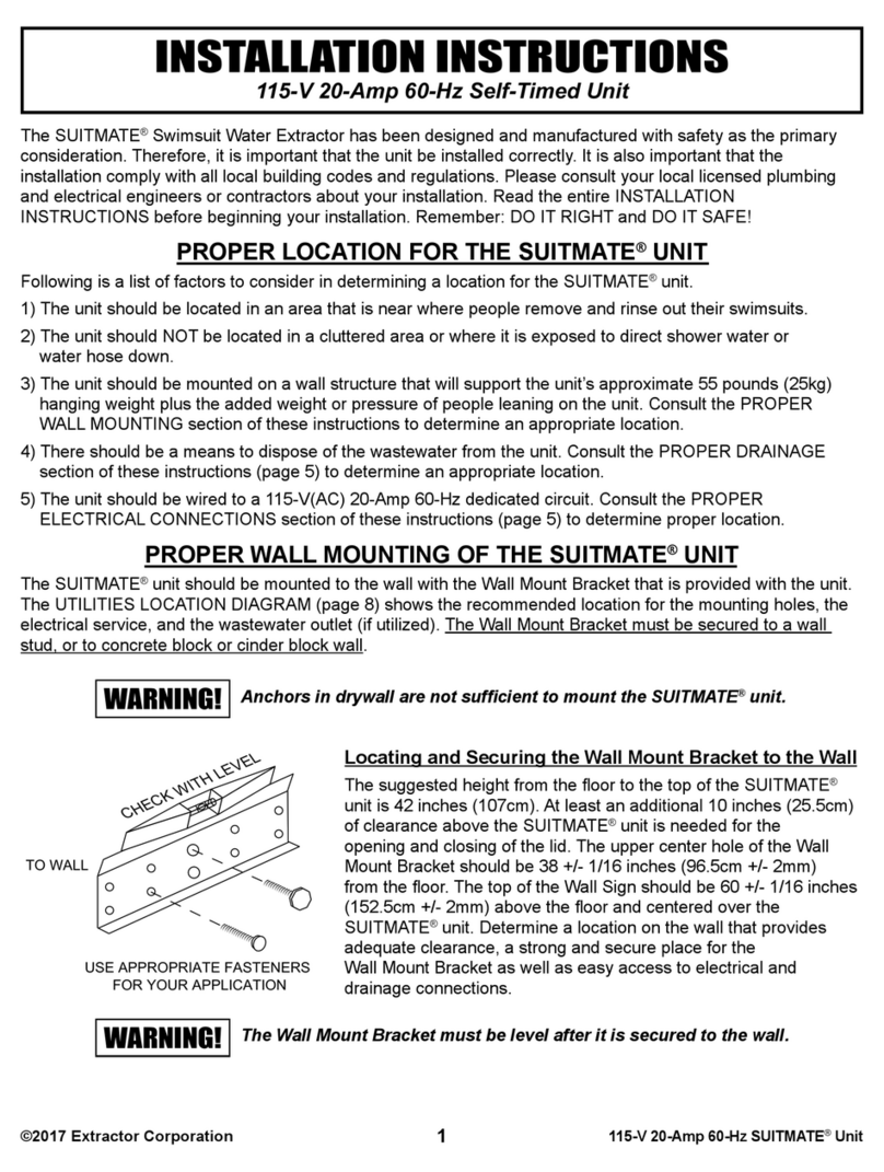 Extractor Corporation SUITMATE installation instructions