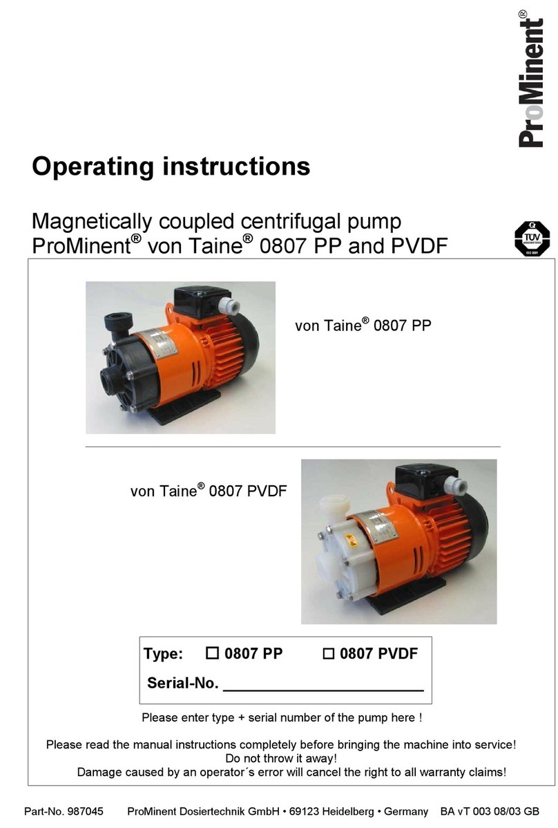 ProMinent ProMinent von Taine 0807 PP operating instructions ProMinent ProMinent von Taine 0807 PP operating instructions