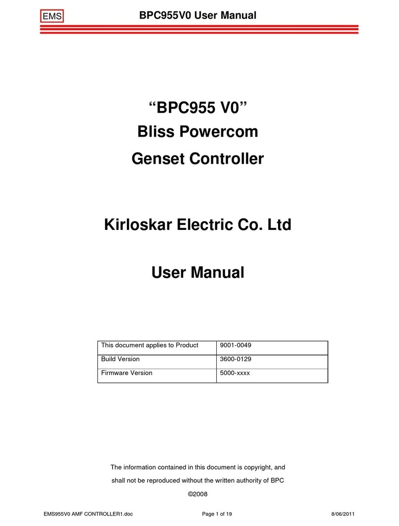 Kirloskar Electric BPC955 V0 User manual