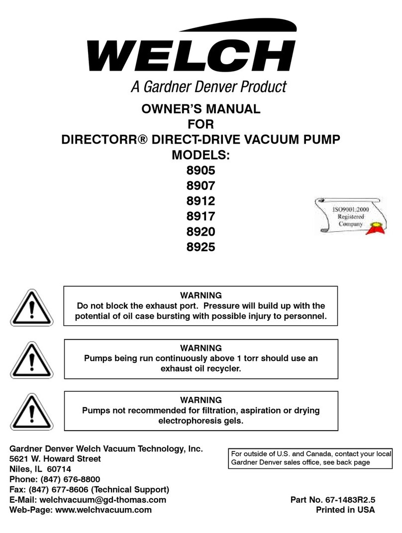 Welch 8905 owner's manual Welch 8905 owner's manual